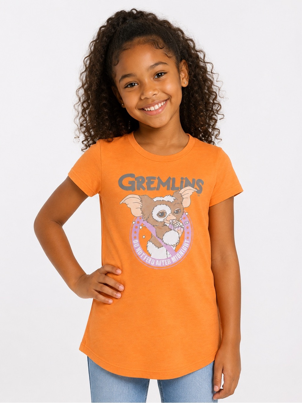 GREMLINS “DO NOT FEED AFTER MIDNIGHT” TEE  - ORANGE SIZE LARGE (NEW WITH TAG)